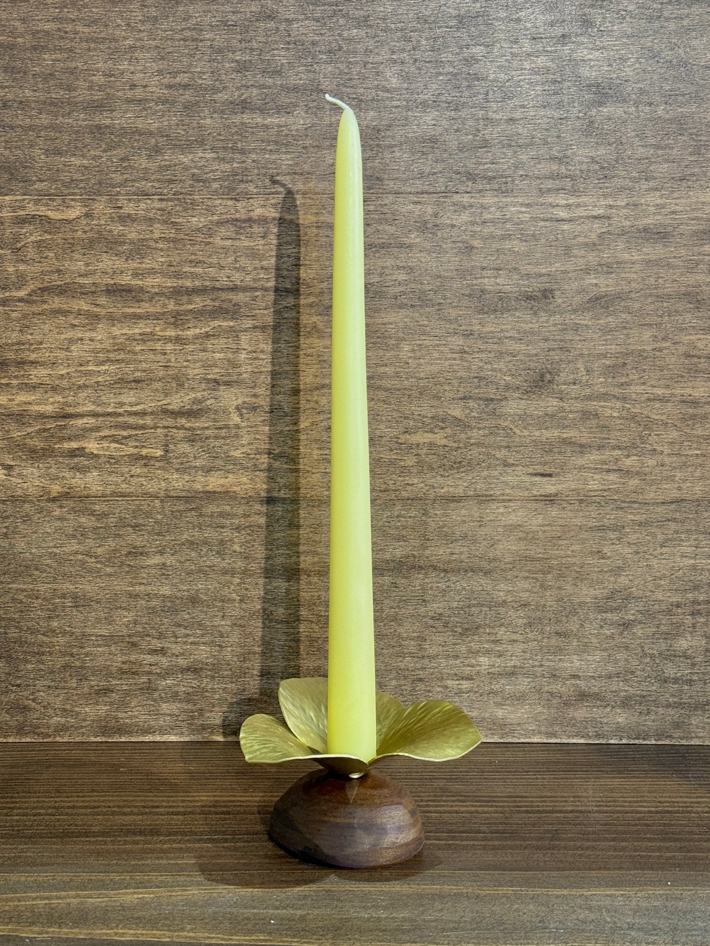 Brass and Ipe Candle Holder