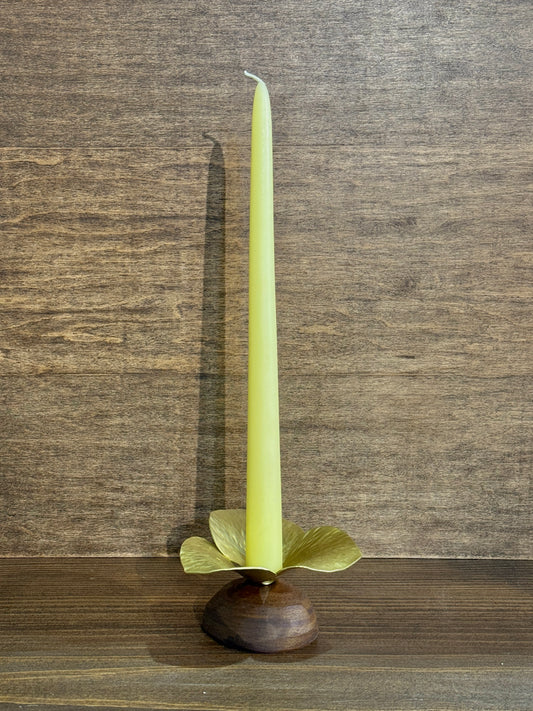 Brass and Ipe Candle Holder