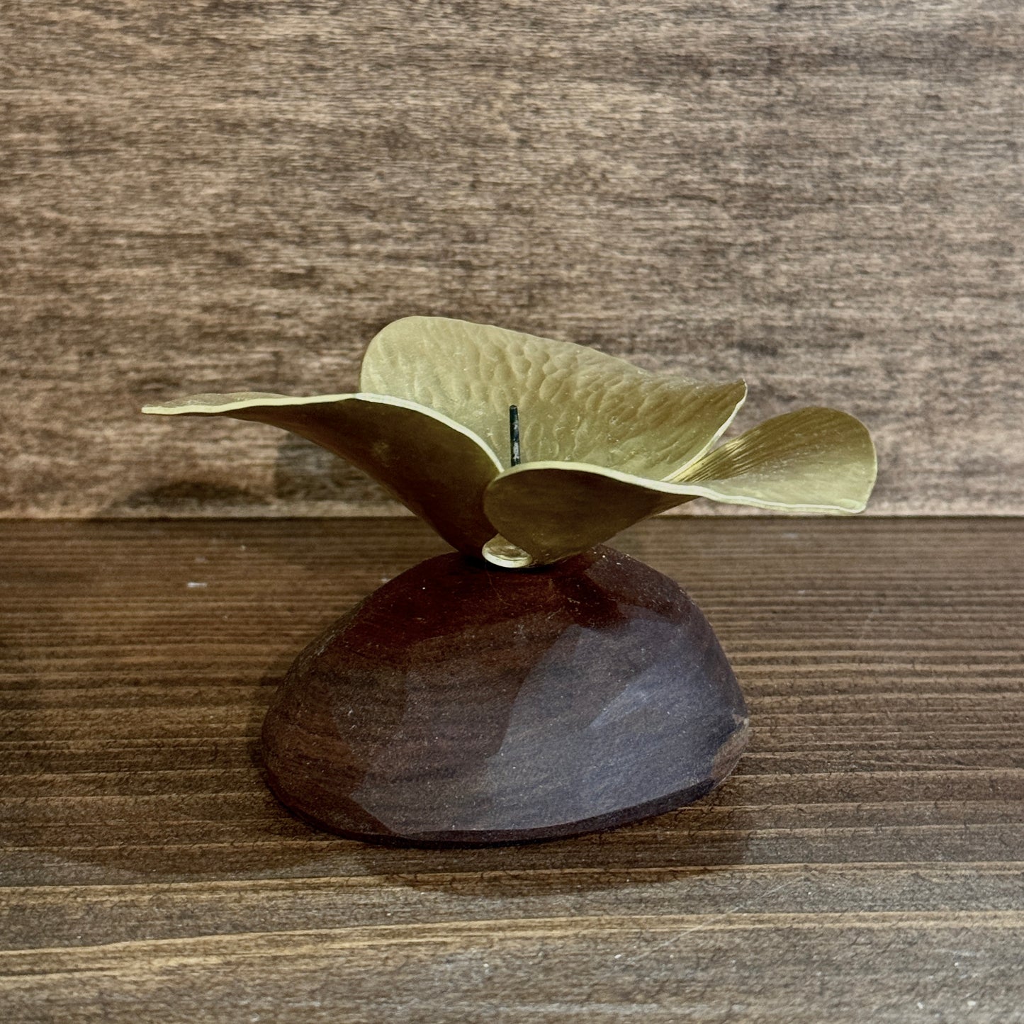 Brass and Ipe Candle Holder