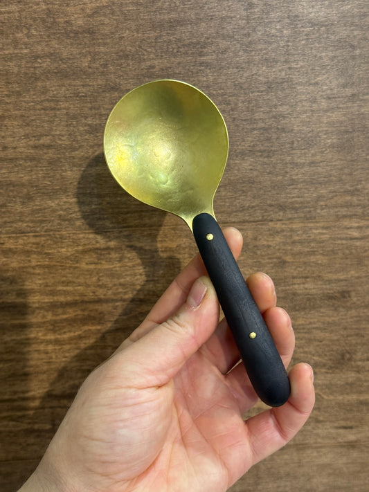 Coffee Spoon | Brass and Charred Cherry