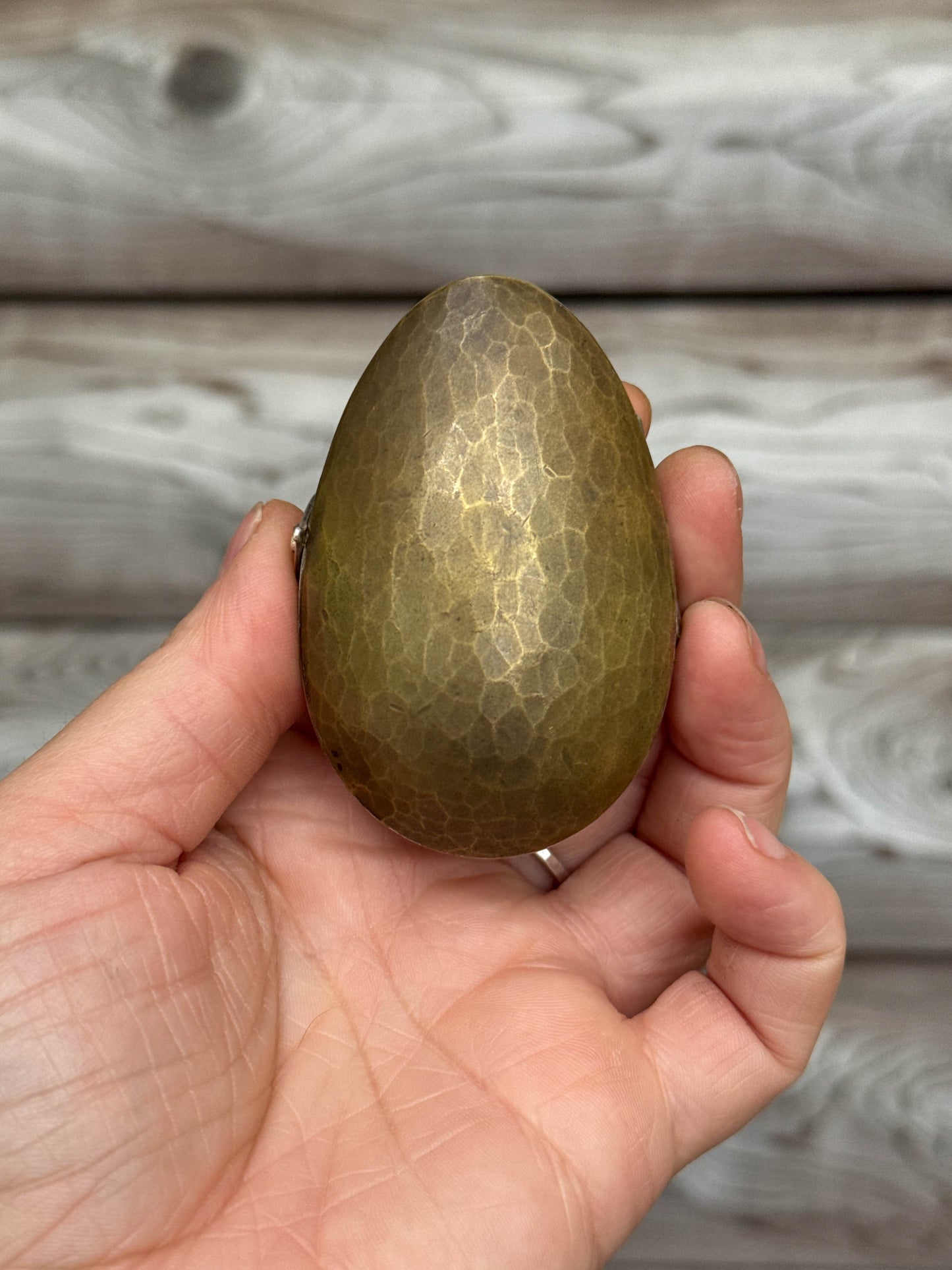 Egg Pocket Locket Brass