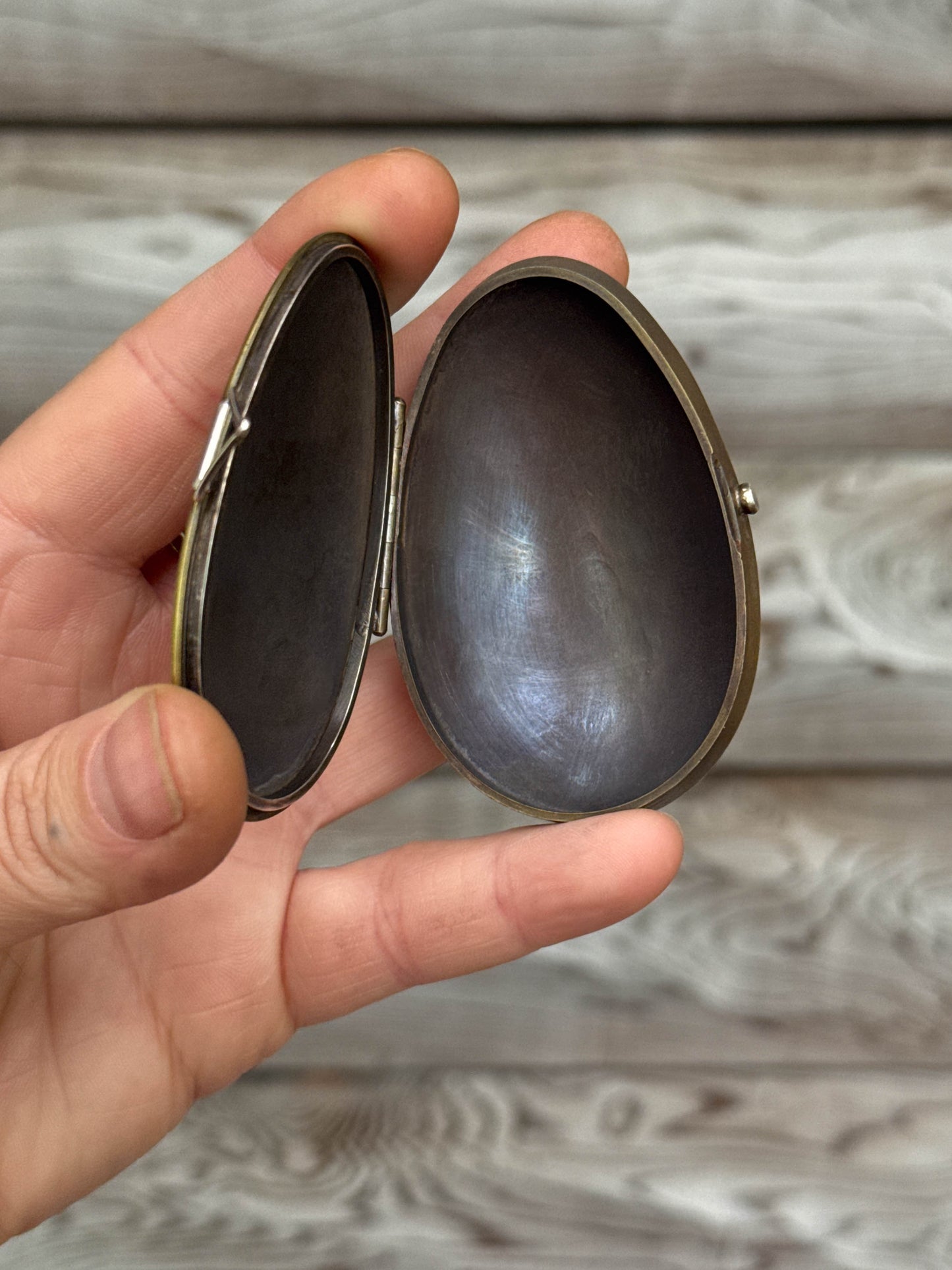 Egg Pocket Locket Brass