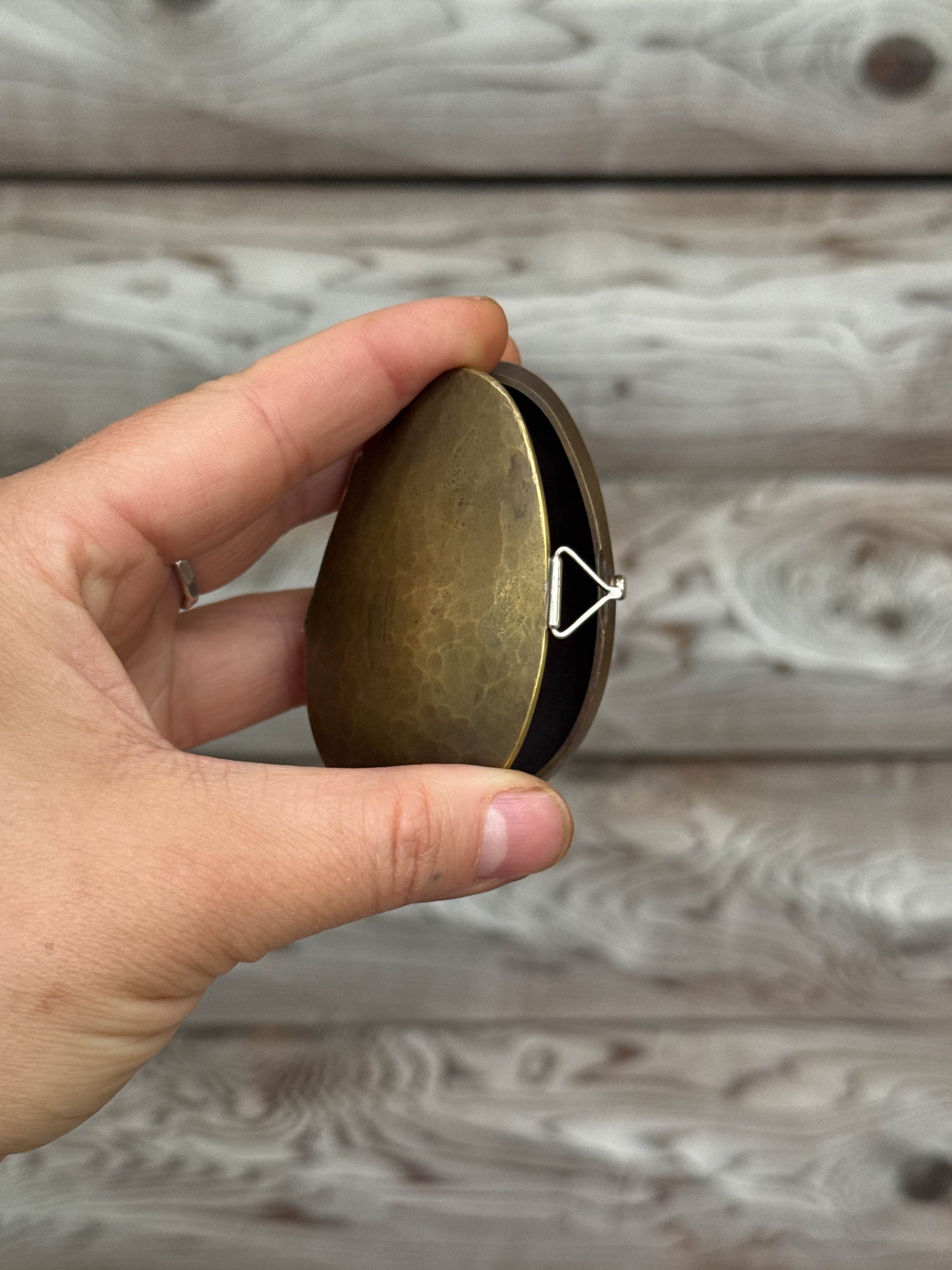 Egg Pocket Locket Brass