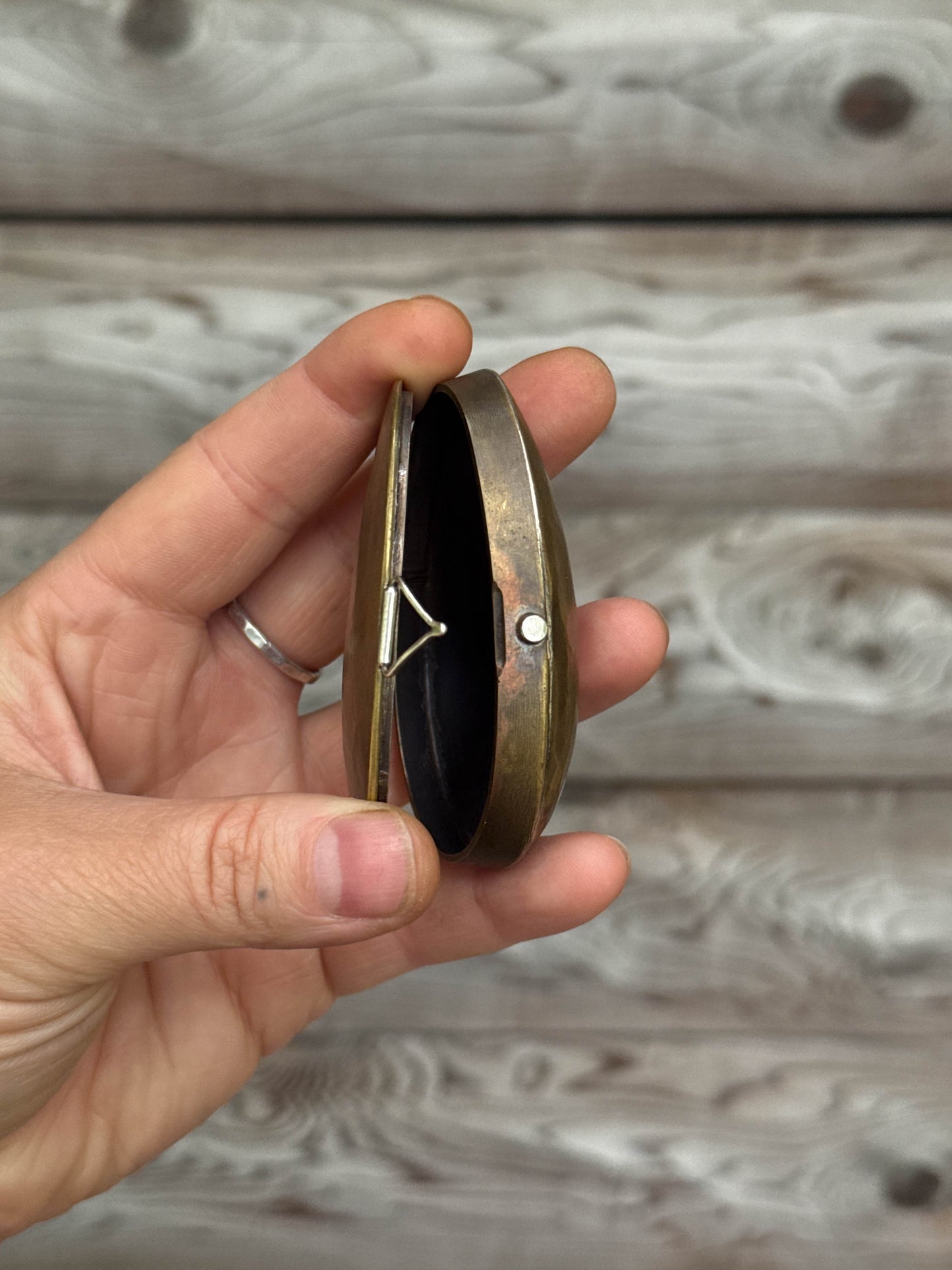 Egg Pocket Locket Brass