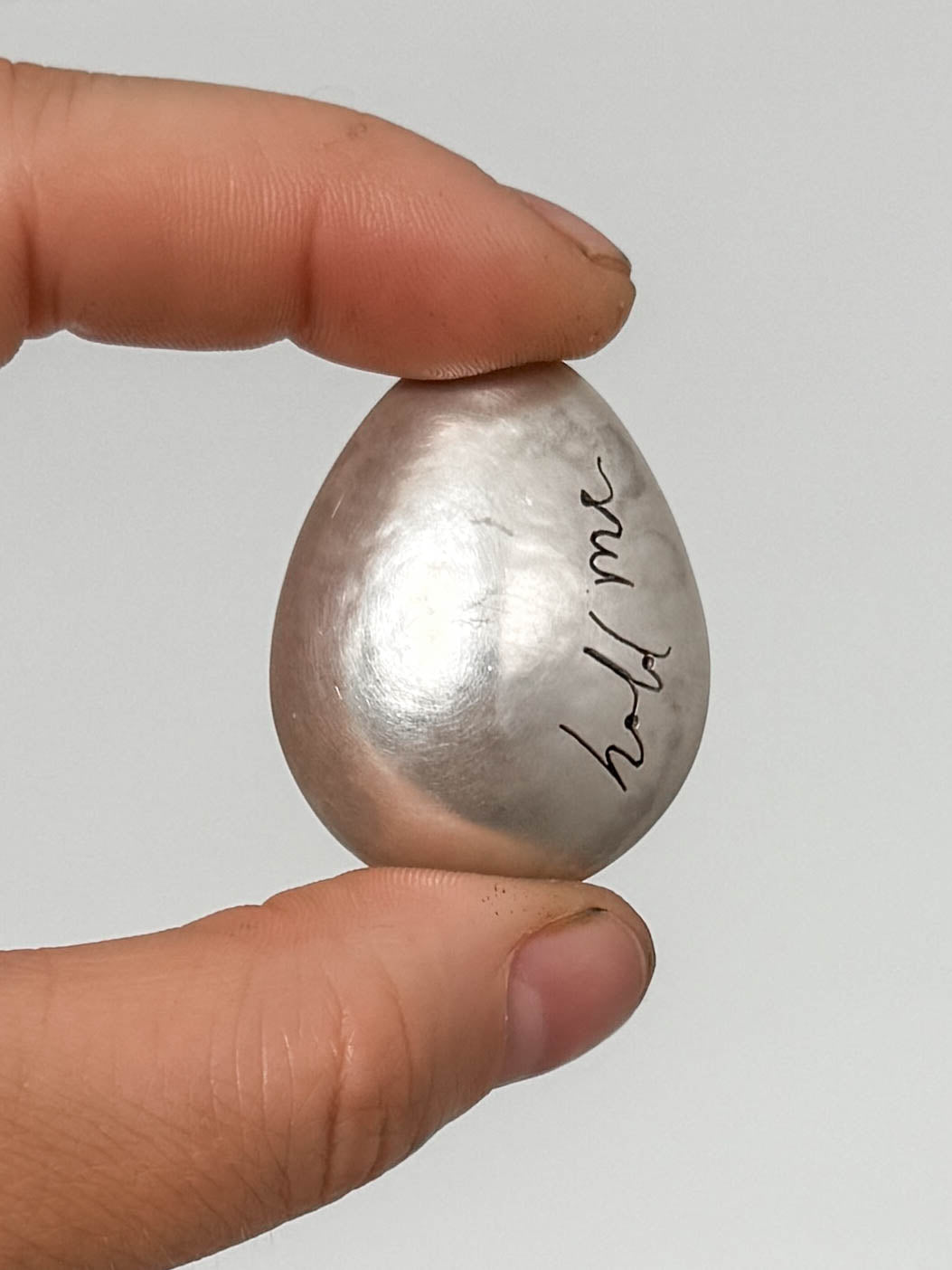 "hold me" Egg Worry Stone