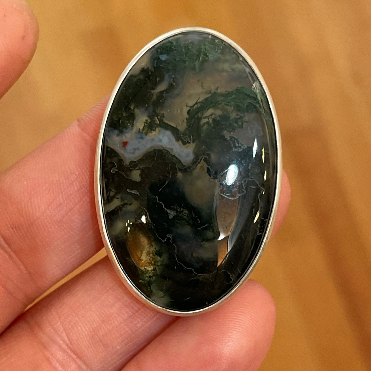 Moss Agate Worry Stone