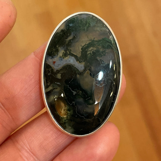 Moss Agate Worry Stone