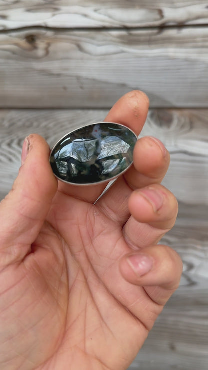 Moss Agate Worry Stone